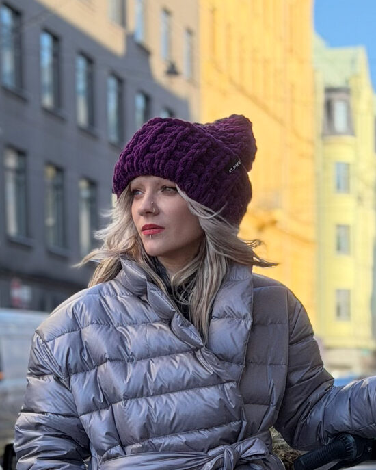 PUFFY BIG HAT | deep plum